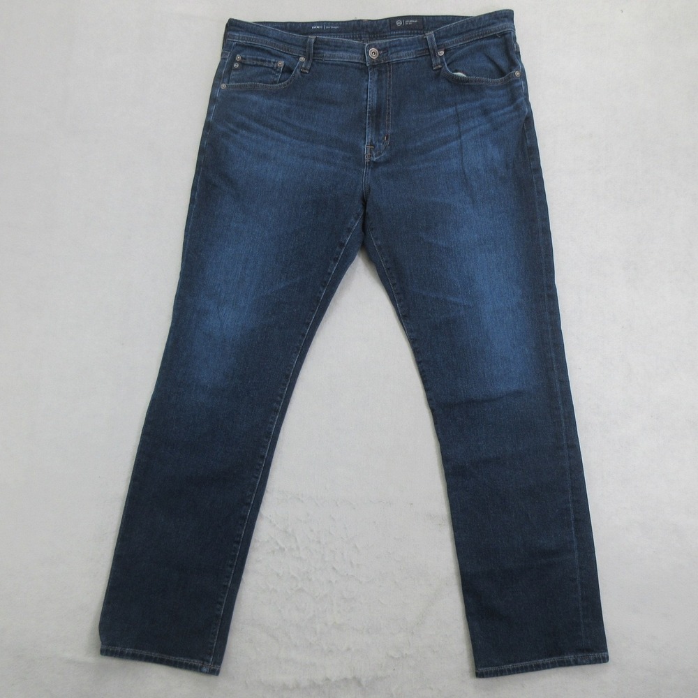 AG Adriano Goldschmied Mens Everett Slim Straight Jeans 38x31 Dark Wash Stretch